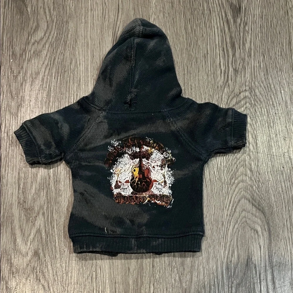 Dog Black Hoodie with Guitar Design